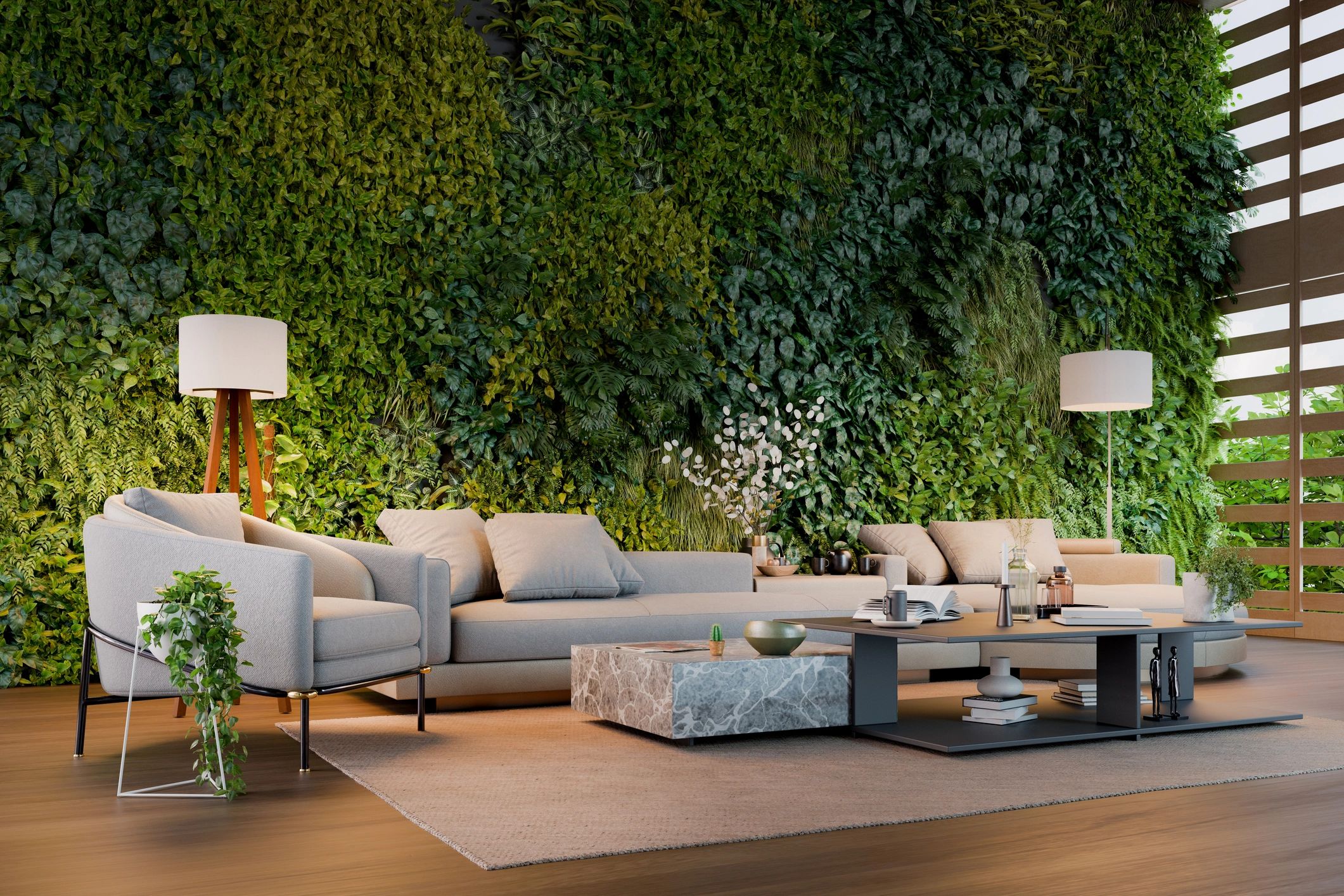 Stylish interior space with warm design details